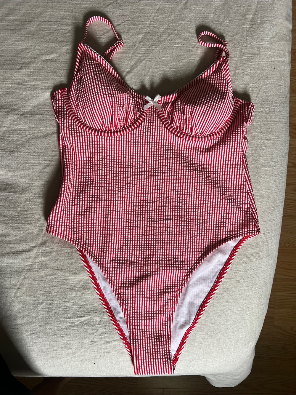 No Boundaries Red White Gingham One-Piece Swimsuit
